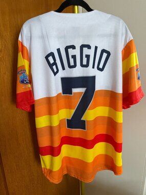 Missions Biggio #7 Jersey 2XL 2024 Giveaway Baseball Orange Striped 1037